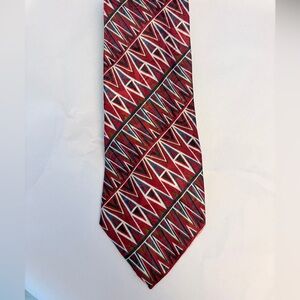 Viaggio men’s vintage Geometric silk Red Tie new